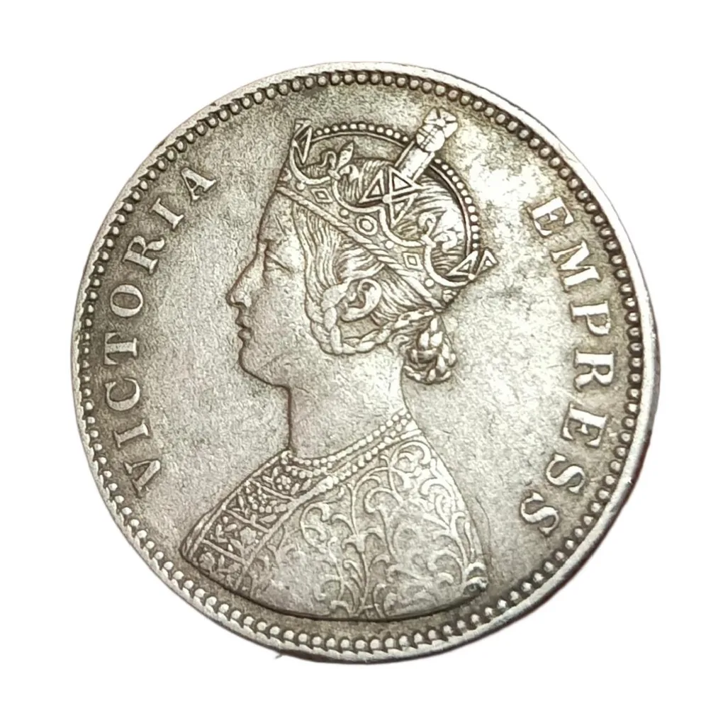 Alwar State Silver Rupee Year 1881 Victoria Empress **V. Scare** High Collectable Grade.