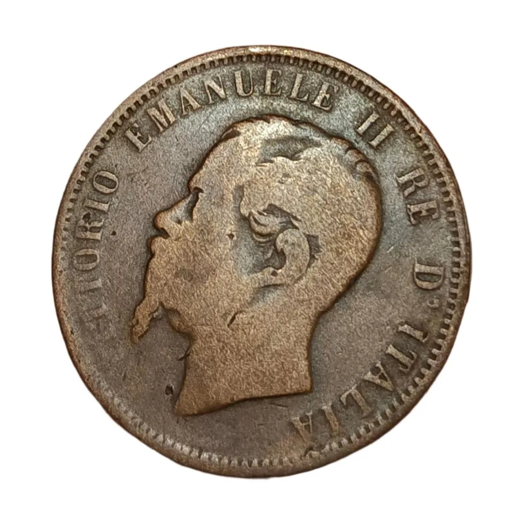 Italy 10 Centesimi Year 1866 Victor Emanuel-II **Rare** Collectable Grade.
