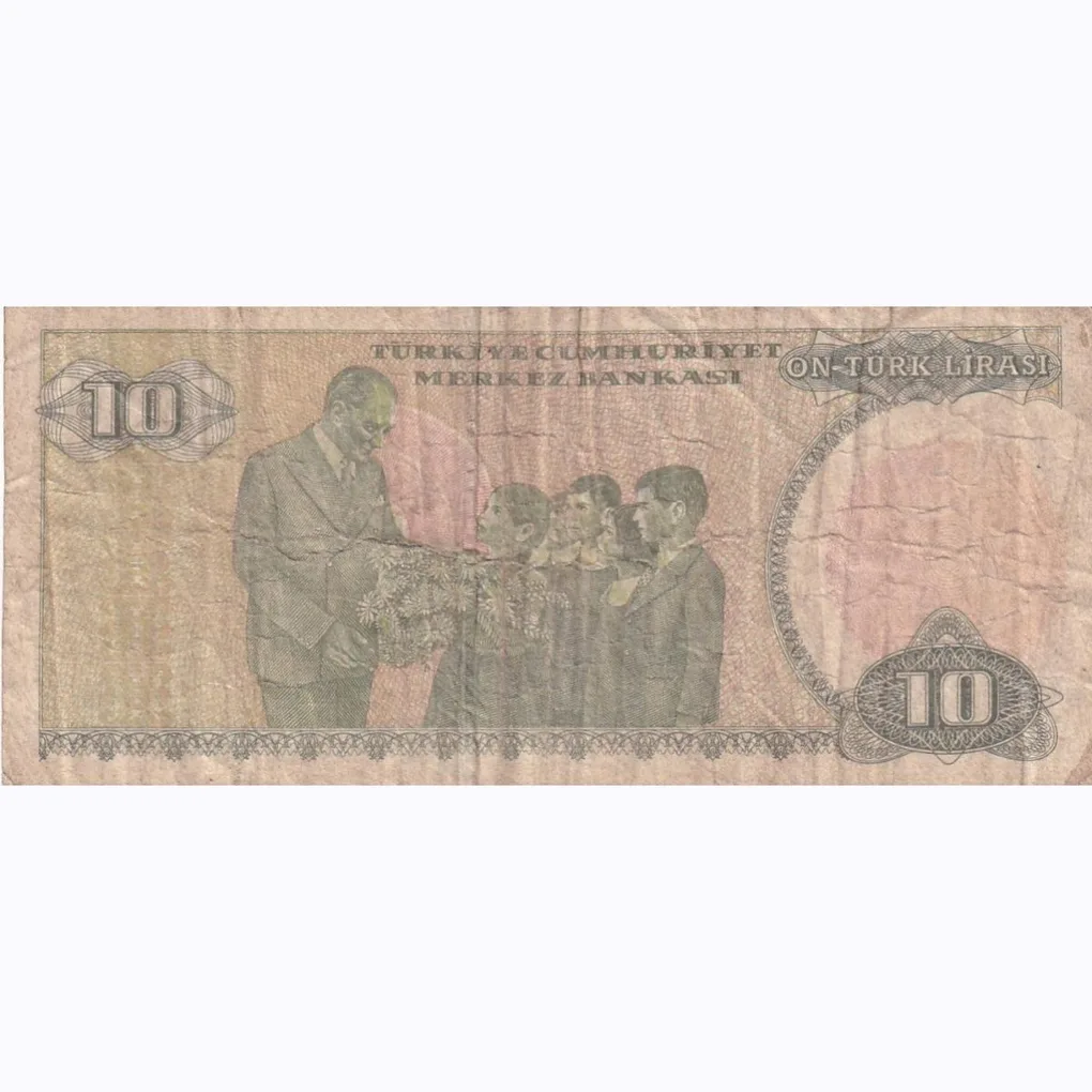 Turkey 10 Lira (Series: E7 Emission Group) Rare Bank Note Lowest Price