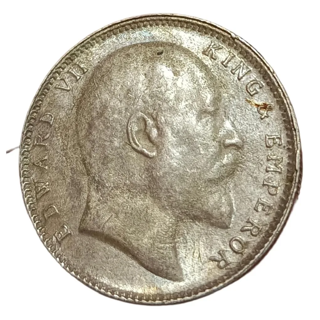 British India Silver Rupee Year 1910 King Edward-VII High Collectable Grade.