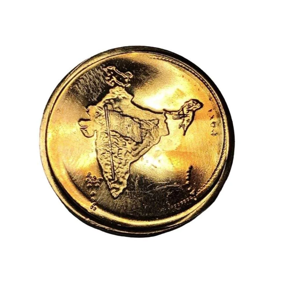 Unlisted Indira Gandhi 1917 to 1984 Token Nickel Brass with Slogan Mumbai Mint Issue