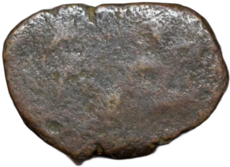 Copper Coin of Post-Vakataka (5th - 6th Cen. AD) with Double Sankha/Sanku