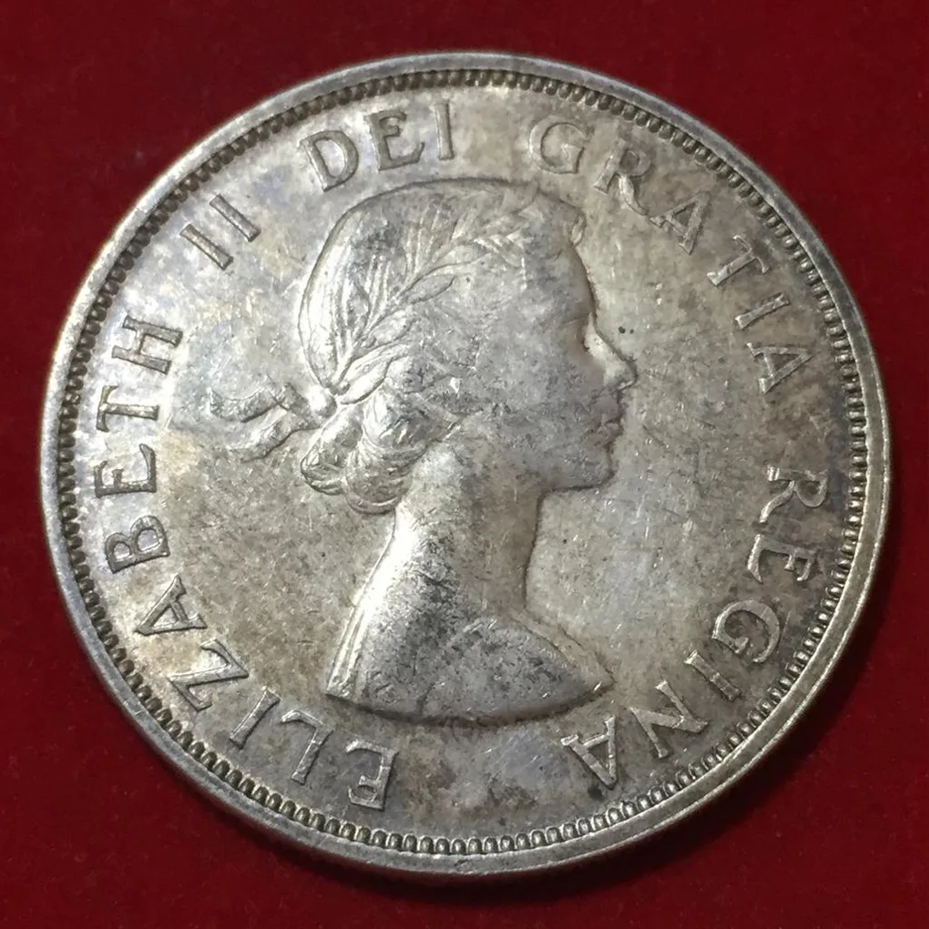 1962 Canada 1 Dollar - Elizabeth II 1st portrait Silver Coin Weight 23.3 #N10