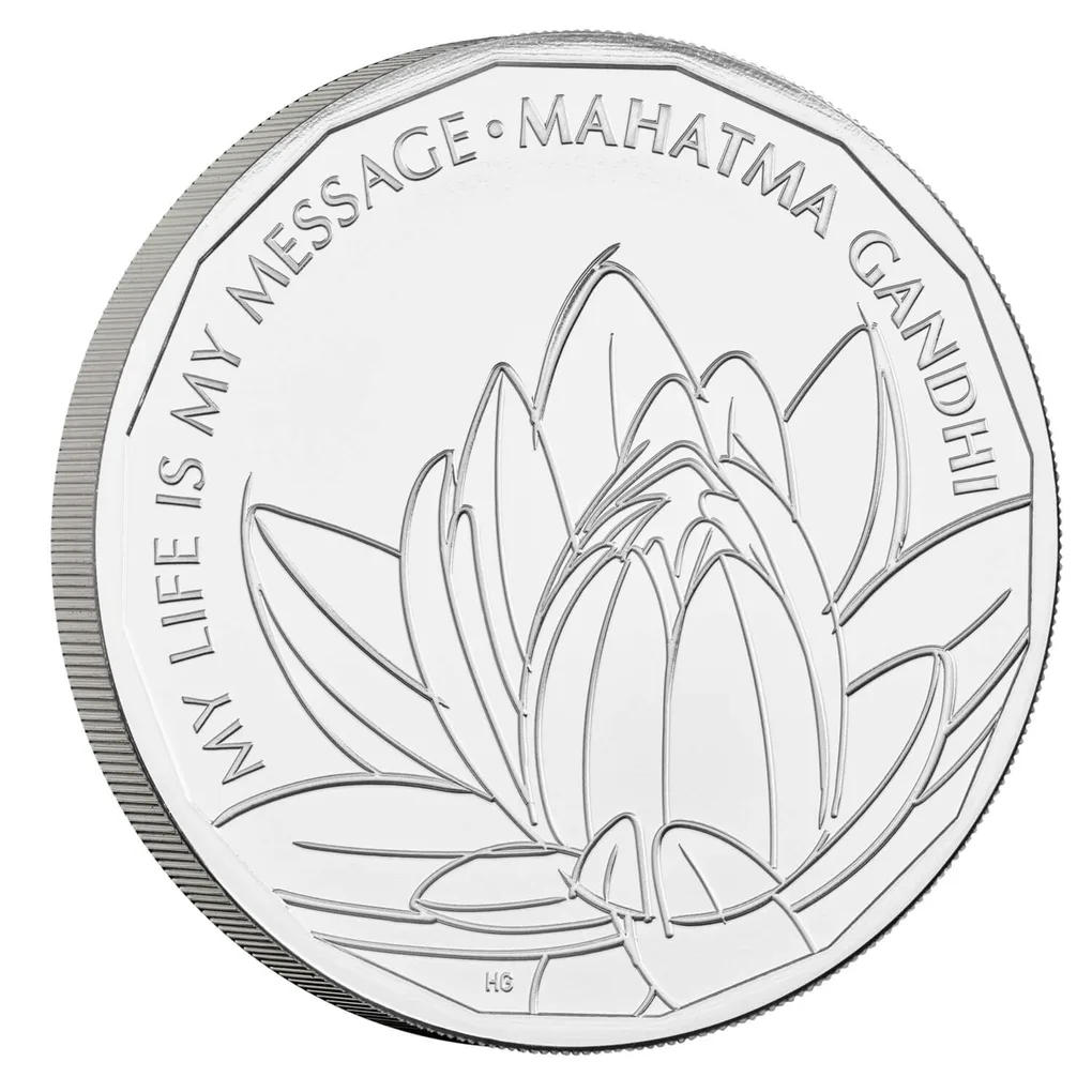 Mahatma Gandhi Commemorative Coin with Royal Mint Original Folder Slogan 2021 for Collection