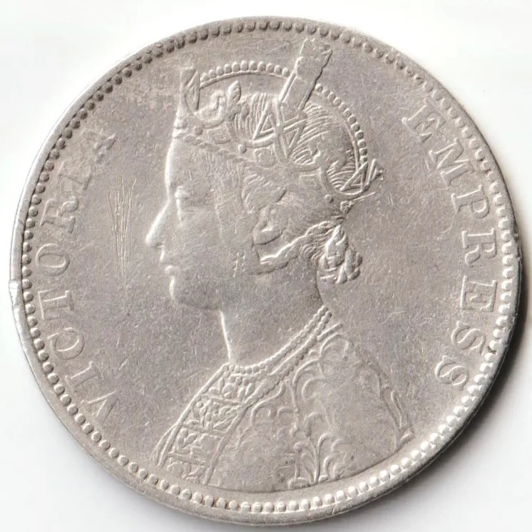 Rare One Rupee Coin Of Maharaja Ganga Singh Bahadur Bikanir State Victoria Empress