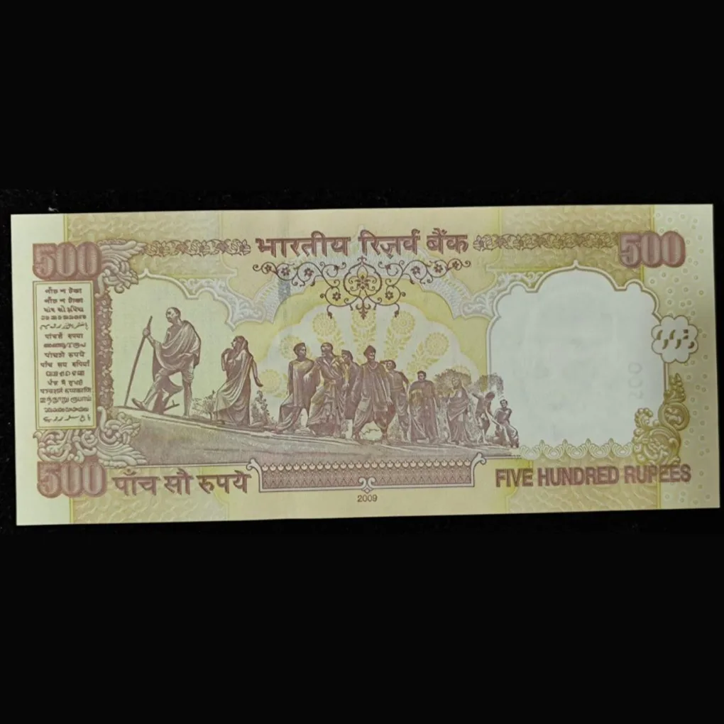 444444 Gem unc Old ishu 500 Ruppes Subbarao(R insert) 2009 Rare Note