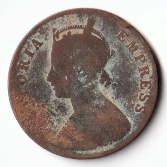 Rare 1/4 Quarter Anna 1897 Copper Coin of Victoria Empress Standard Circulation Coin of British India