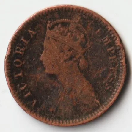 Rare 1/12 Anna 1895 Copper Coin of Empress Victoria British India Coinage