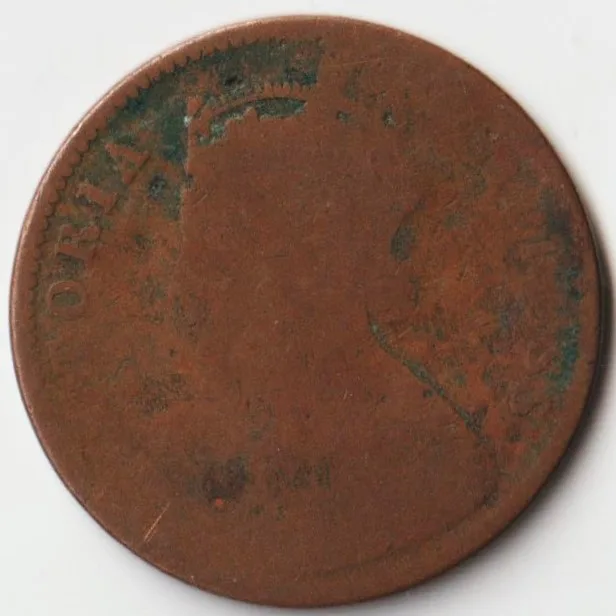 Rare Bikaner State One Quarter Anna 1895 Copper Coin of Victoria Empress British India Collectible Coins