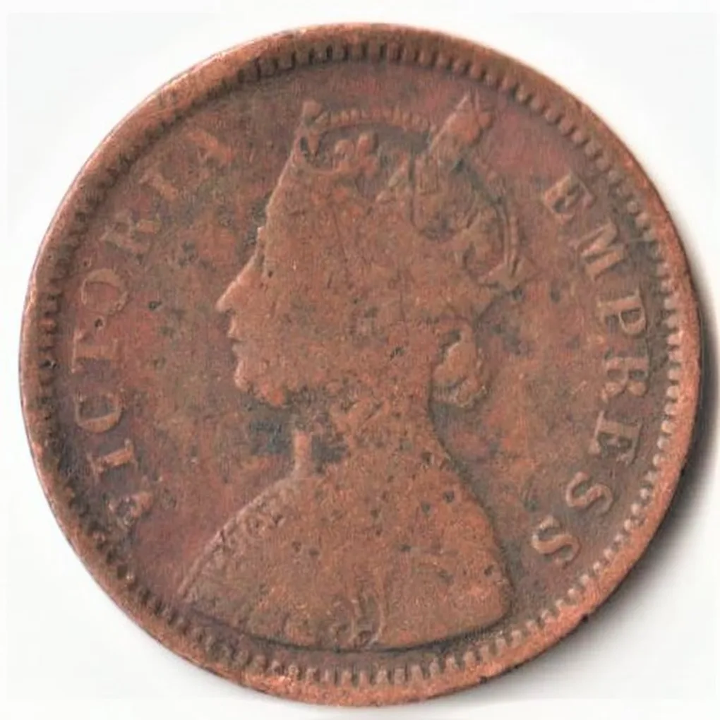 Rare 1/2 Pice 1889 of Victoria Empress of Copper British India Coins