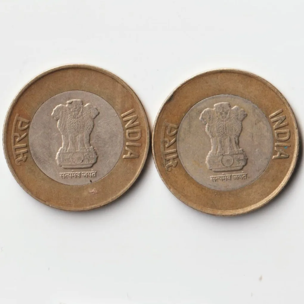 Combo Set of Ten Rupees 2020-21 Bimetallic Raindrop Coins of Republic India Coinage