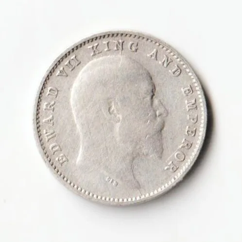 Two Anna 1904 of Edward Vii of Rare British India Coin in Extremely Fine Grade Silver Coin