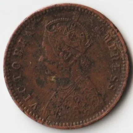 Extremely Rare 1/12 Anna 1897 Copper Coin of Victoria Empress British India Coinage XF Grade