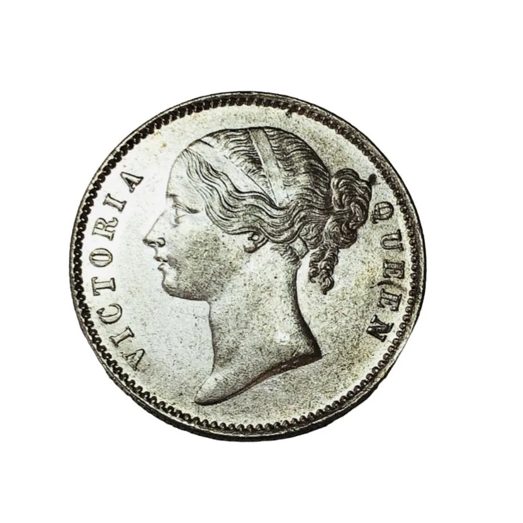 Rare One Rupee 1840 Victoria Queen British India Silver Coin Divided Legent Top Quality