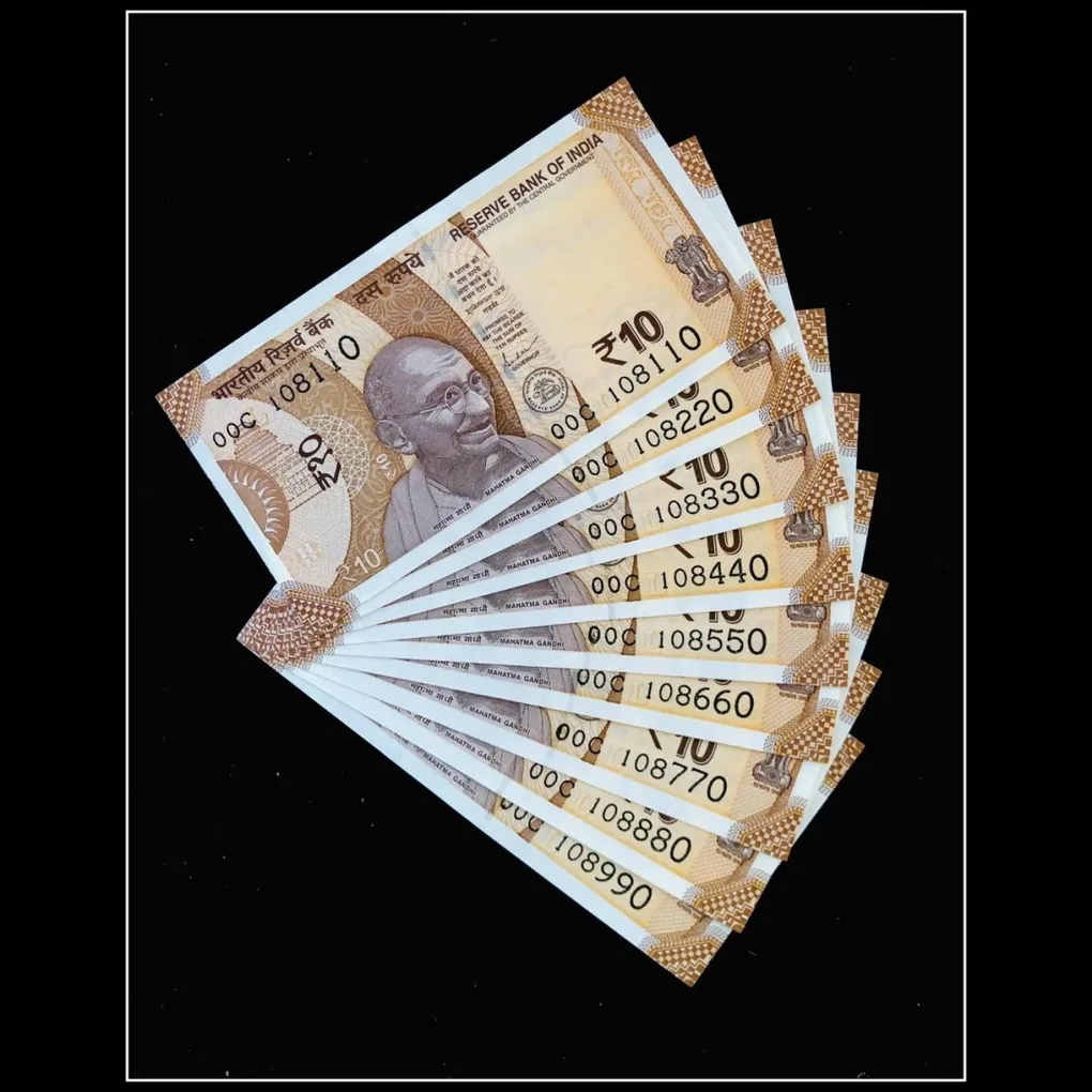 Rs 10 India Banknote Fancy Set 108110 to 108990 GEM UNC Unique Latest Issue