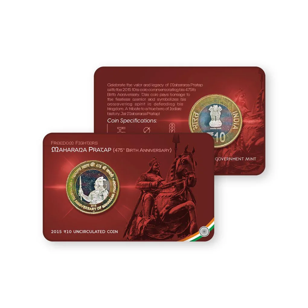 Rs 10 India Government Issue Maharana Pratap Coin Issue Single Blister Pack