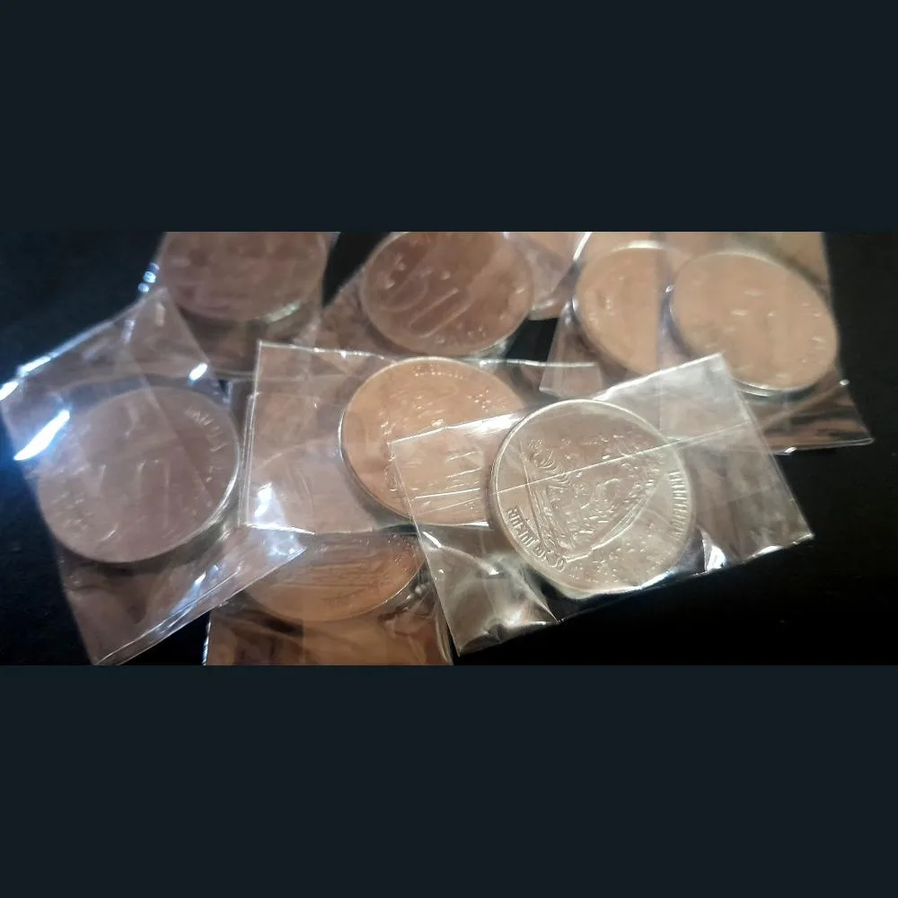 50 Paise 50 th year of Independence 1997 Ferratic Stainless Steel 22Mm Bunc Condition Noida Mint 02