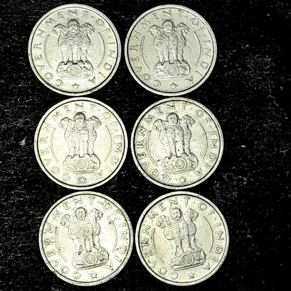 1/2 Half Rs 1954 Calcutta Mint Aunc Condition 6 Pcs Given 04
