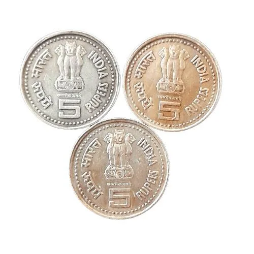 Five Rs Scare Coin Jagath Guru Sree Narayan Gurudev ji3 Pcs Given Aunc Condition 04