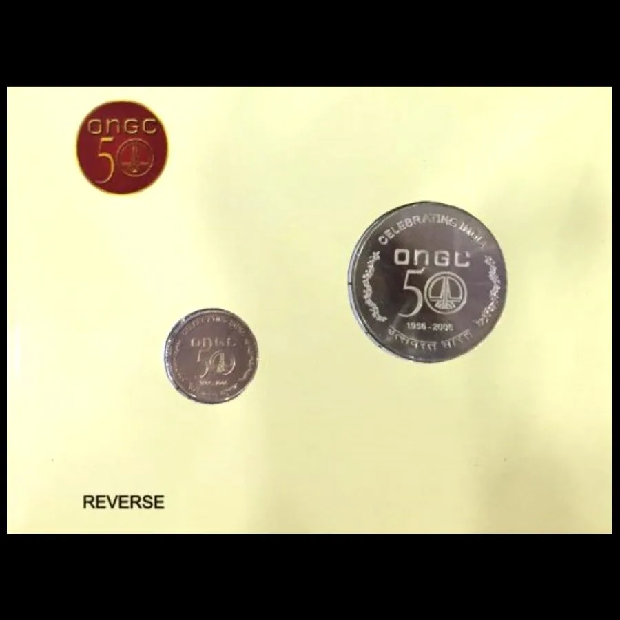 50 Years of ONGC UNC Set ,Silver Coin Set Mumbai Mint Issue