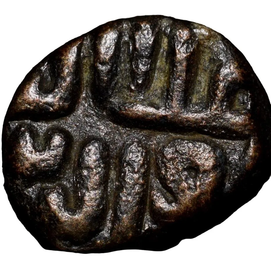 Copper 1/2 Falus of Bahaman Shah(AD1347-59) of Bahamani Sultanate Type BH21