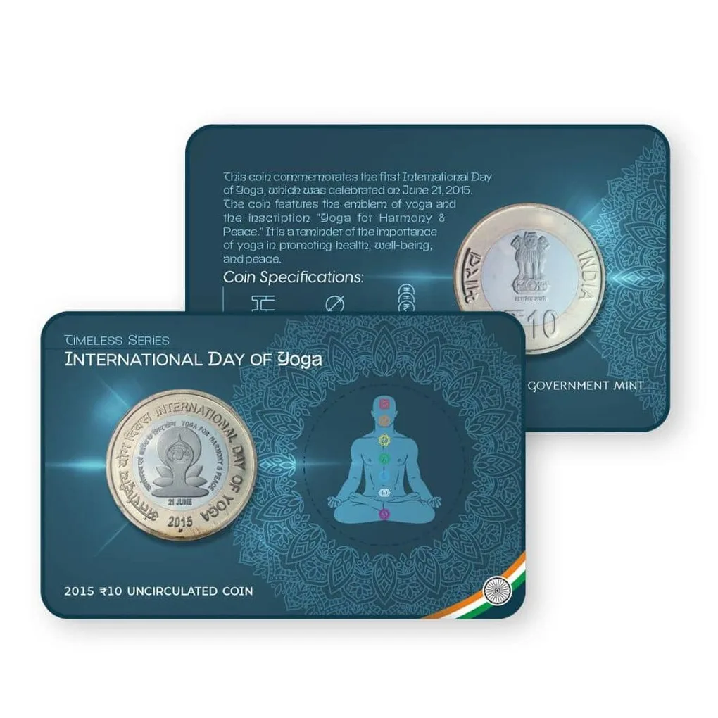 Rs 10 India Government Issue International Day of Yoga Single Coin Blister Pack