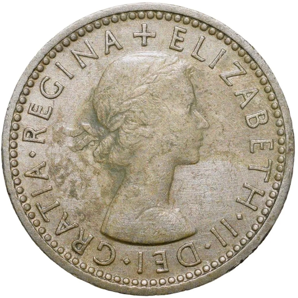 Old Copper-Nickel 6 Pence of Elizabeth II (AD 1958) of United Kingdom