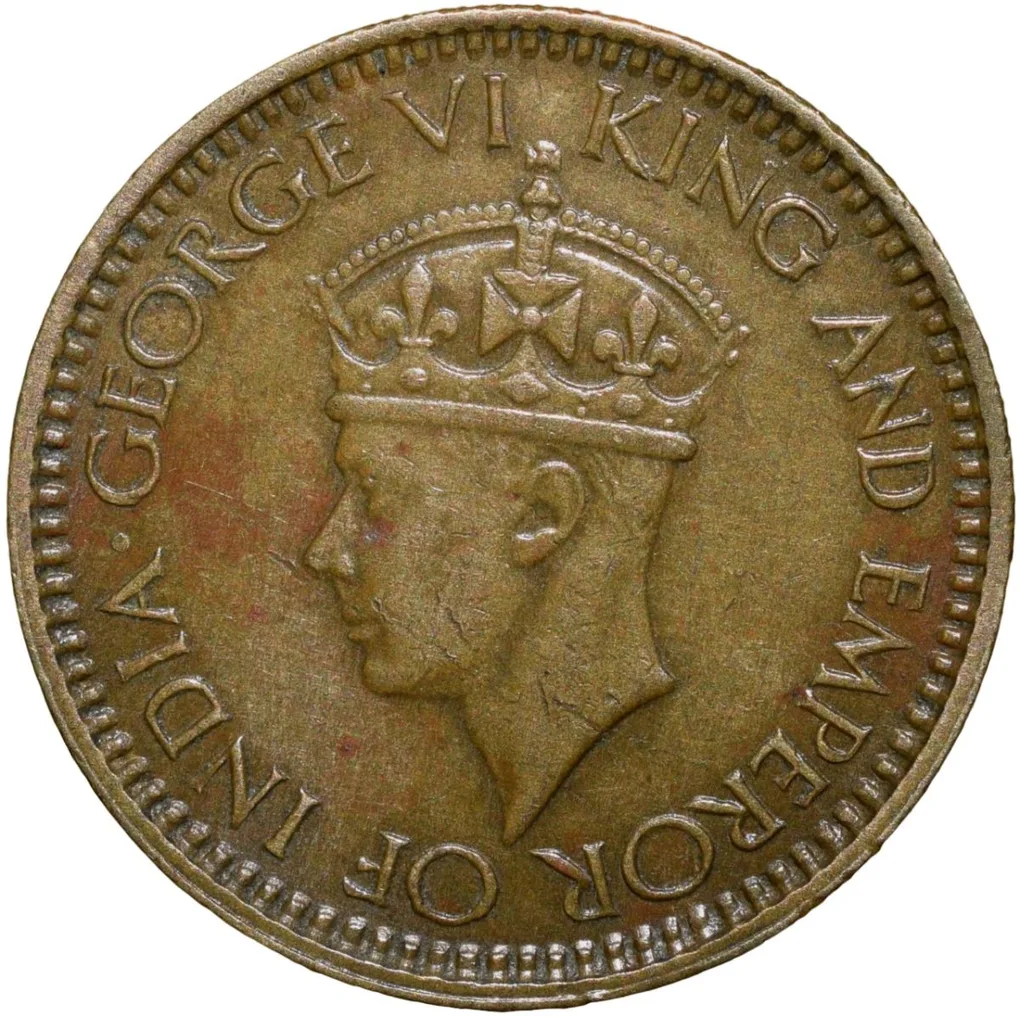 Brass 25 Cents of George VI (AD 1943) from Ceylon (Sri Lanka)