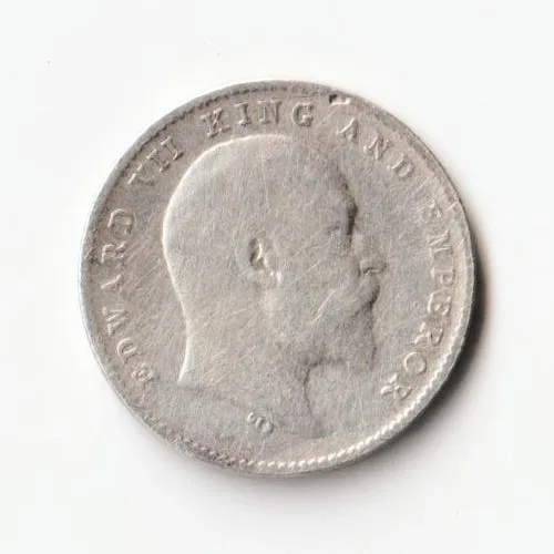 Two Anna 1906 of Edward Vii of Rare British India Coin in Fine Grade Silver Coin