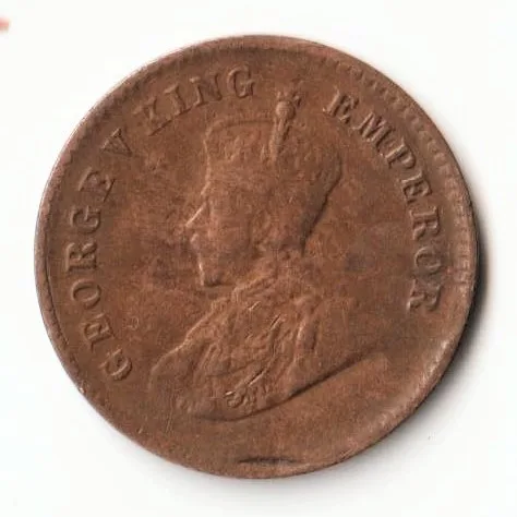 Rare 1/12 Anna 1930 Bronze Standard Circulation Coin of Calcutta Mint King George V British India Coinage
