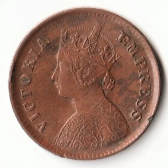 Extremely Fine Condition 1/2 Pice Key Date 1901 Copper Coin of Victoria Empress Standard Circulation Coin of British India