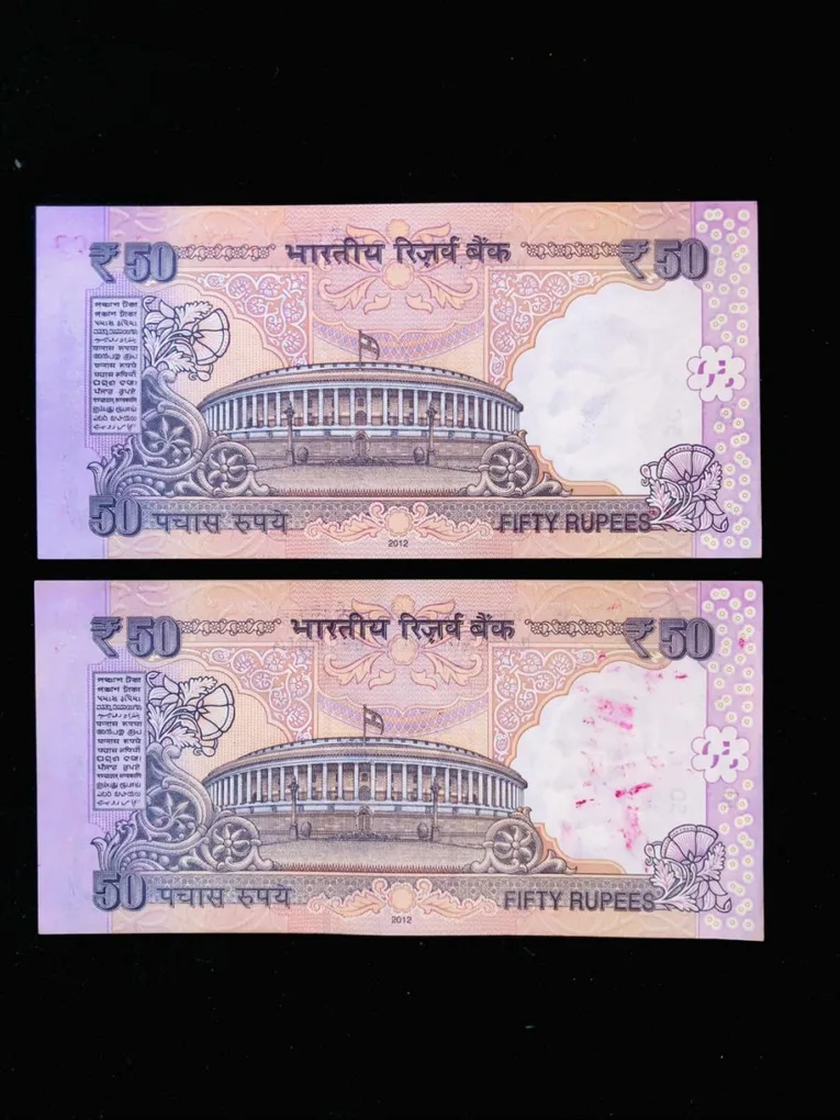 Rs 50 India Banknote Solid Number 999999 And 1000000 Limited Issue Small Font Signed By Subharao