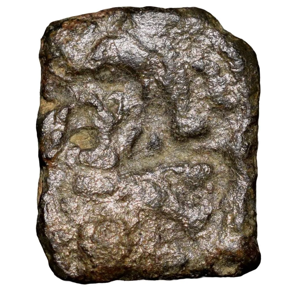Copper Coin of Bhadra/Mitra Dynasty(200 BC) from Vidarbha Region with Chhatra above Elephant Right D