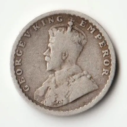 Two  Anna 1914 George V Silver Coin of British India Coinage