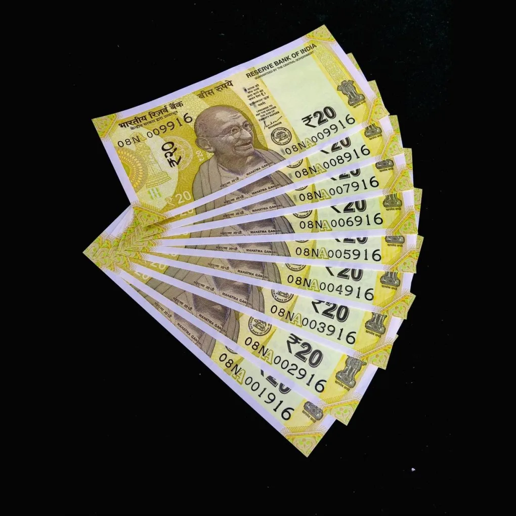 Rs 20 India Banknote Fancy Number 001916 to 009916 Gem UNC Set Same Prefix Unique