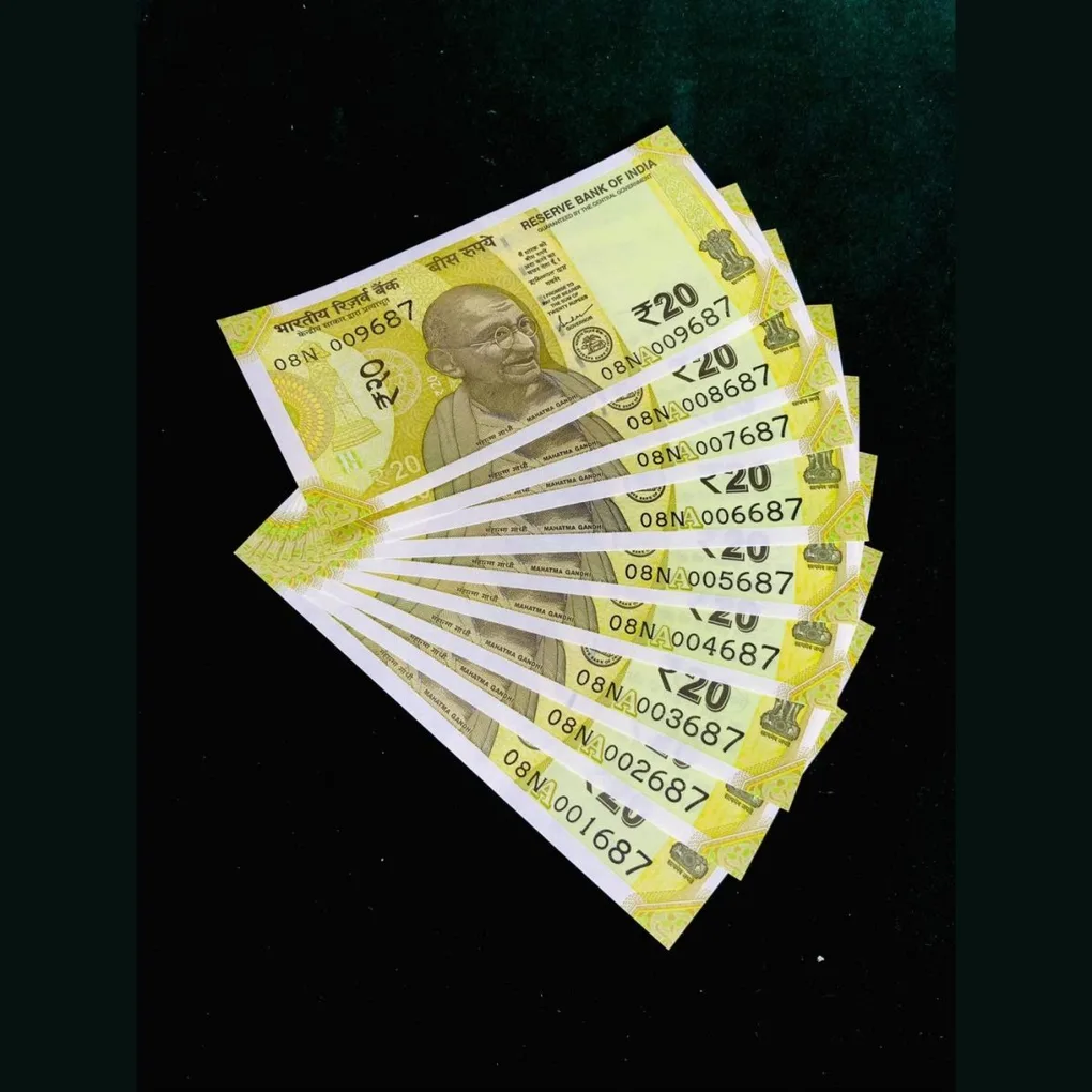 Rs 20 India Banknote Fancy Set 001687 to 009687 Gem UNC Unique Latest Issue