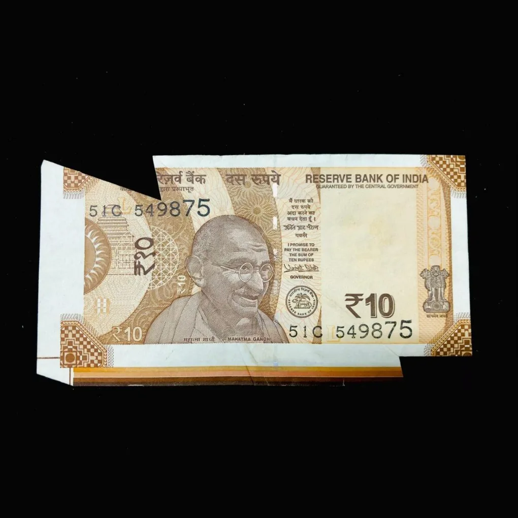 Rs 10 Latest Issue Massive Extra Paper Butterfly Error Unique and Rare