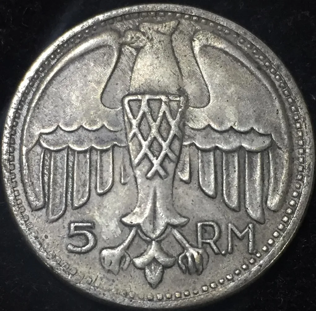 Adolf Hitler 1935 German 5 Reichsmark Old Rare token