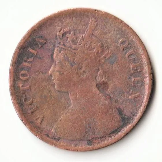 Rare 1/2 Pice 1862 Copper Coin of Victoria Empress Standard Circulation Coin of British India