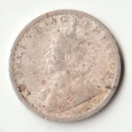 Rare Two Anna 1913 George V Silver Coin of British India Coinage