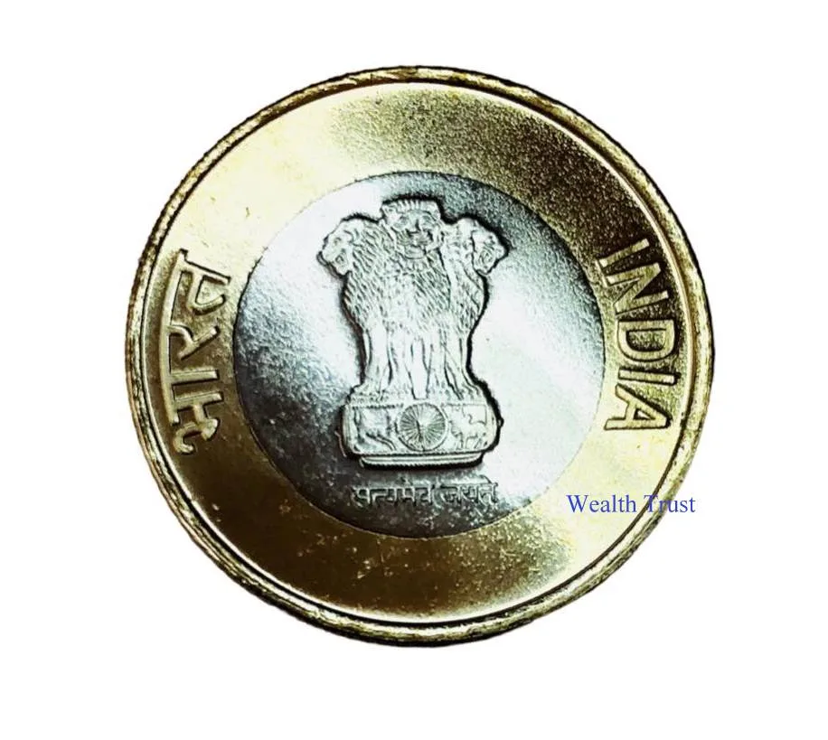 Rs 10 RBI 1st Strike Coin Seal 75 Year Of Independence Republic India Issue 2023 Mumbai Mint