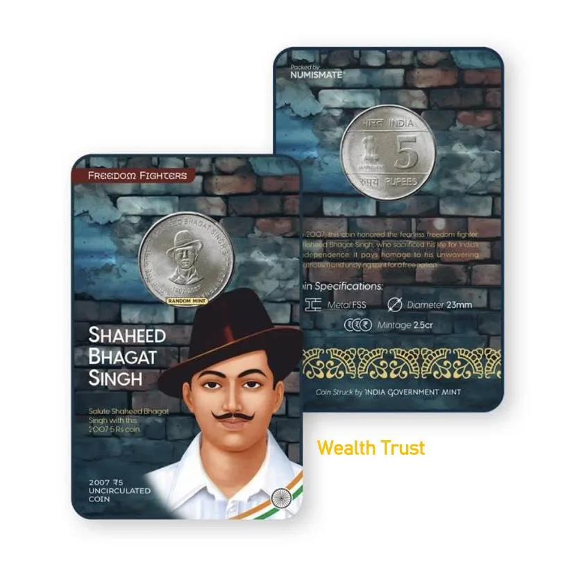 Rs 5 India Government Issue Bhagat Singh Coin Blister Pack