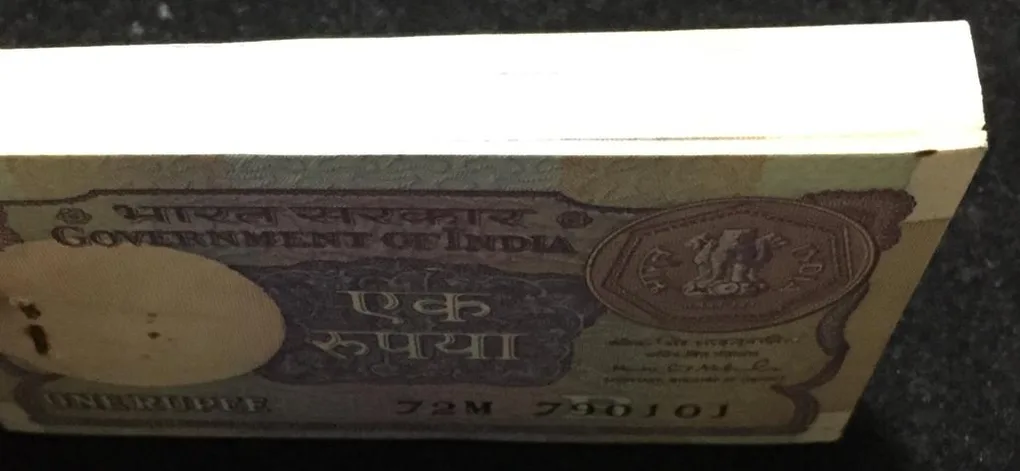 1 Rupees 1992 Governer Mantek Singh Seriel packet