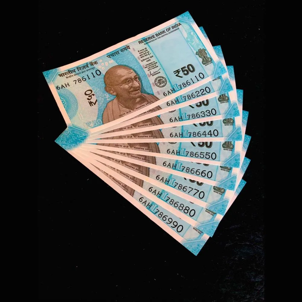 Rs 50 Issue India Banknote Fancy Set 786110 TO 786990 Gem Unc Unique Set