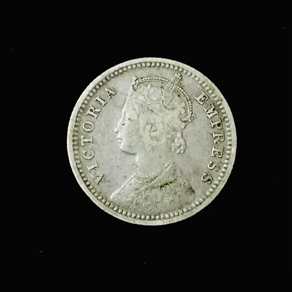 One Fourth Rupee Silver 1888 Victoria Empress Issue Unique Collection