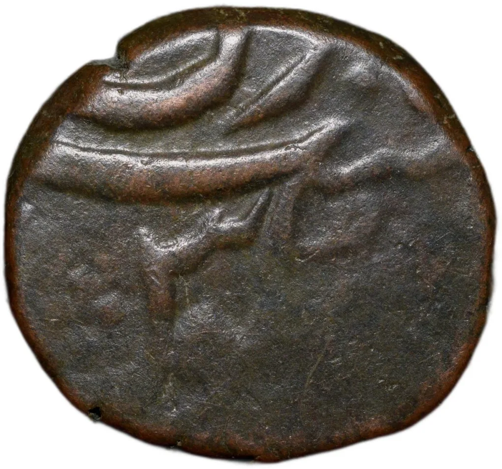 Copper 1/2 Anna INO Shah Alam II (AD 1759-1806) from Indore State with Shivalingam Unlisted Variety