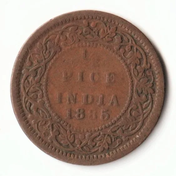 Extremely Rare 1/2 Pice 1885 Copper Coin of Victoria Empress Standard Circulation Coin of British India