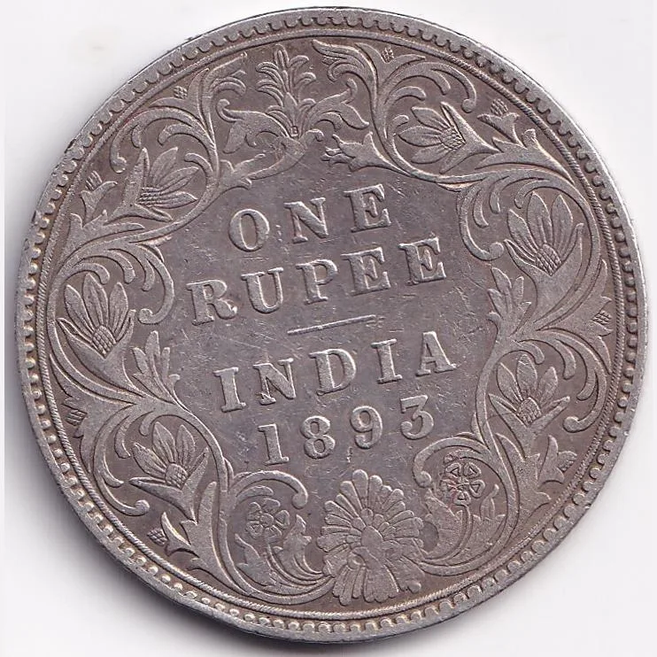 1893 Victoria British India Silver One Rupees Coin Lowest Price 100% Original Coin #H62