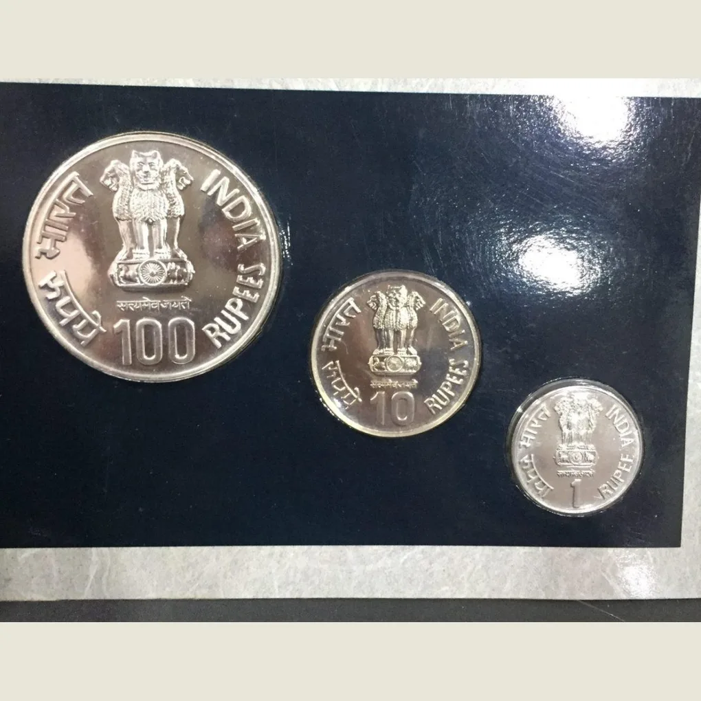 Loknayak Jayaprakash Narayan Unc Set 3 coin Set Mumbai Mint