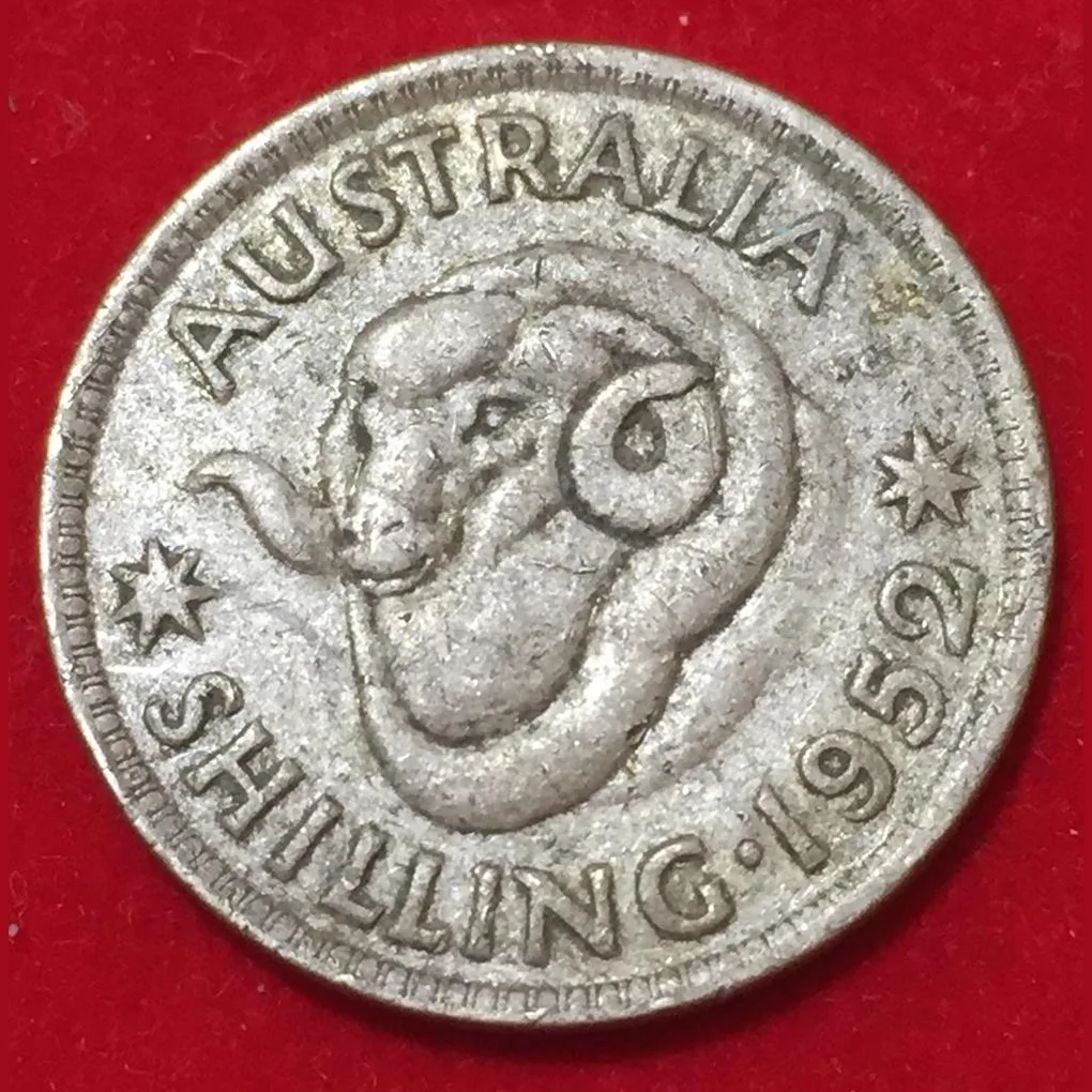 1952 Australia 1 Shilling - George VI without "IND:IMP" Rare Coin #B112